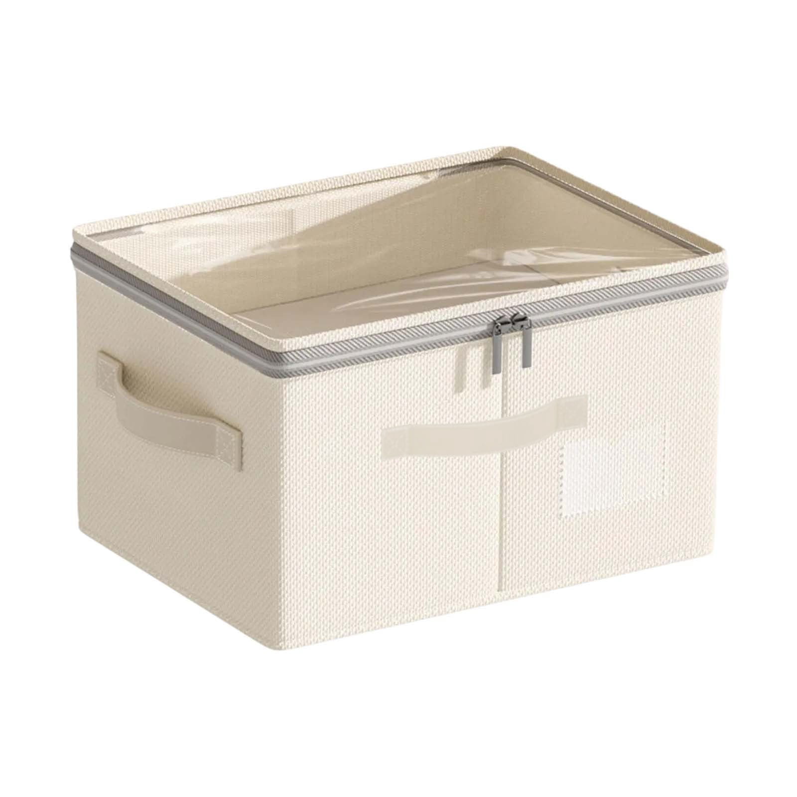 See Though Storage Rack JVBTVB See-Through Dual-Zipper Clothing Storage Box, Heavy-Duty Fabric ...