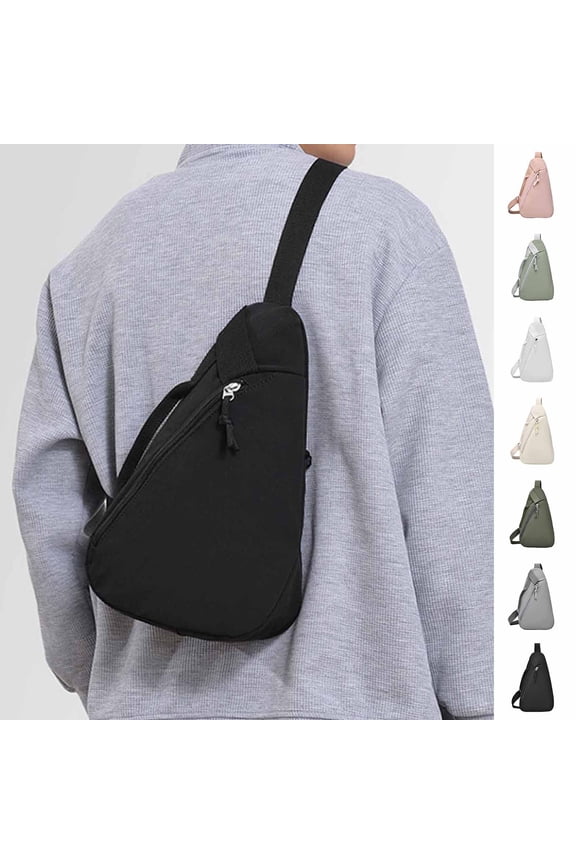 Unisex Sling Chest Bag for Men Women, Lightweight Nylon Crossbody Backpack with Adjustable Strap Anti Theft, Water Resistant Casual Daypack for Outdoor Sports Travel Work Daily Use