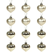 JVBTVB Valentine'S Day Heart Decorations - 12-Pack 2-Inch Glossy Matte Heart Ornaments For Party, Gift Bags, Table Centerpieces And Home Decor