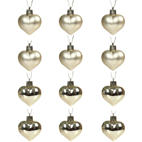 JVBTVB Valentine'S Day Heart Decorations - 12-Pack 2-Inch Glossy Matte Heart Ornaments For Party, Gift Bags, Table Centerpieces And Home Decor