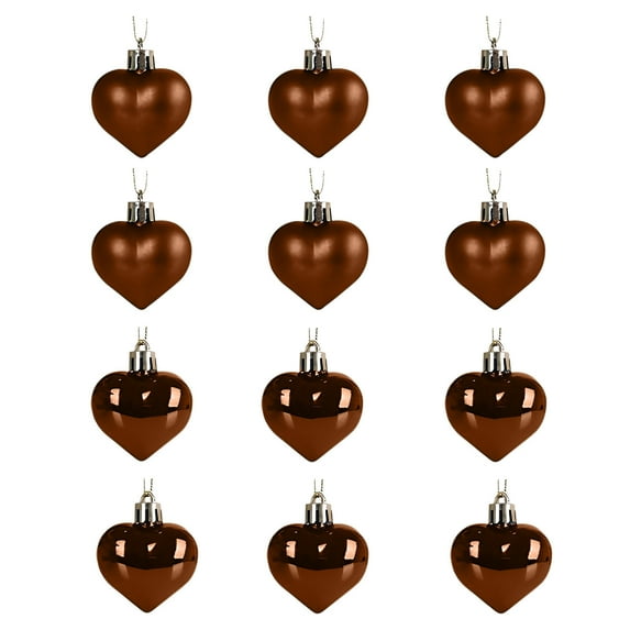 JVBTVB Valentine'S Day Heart Decorations - 12-Pack 2-Inch Glossy Matte Heart Ornaments For Party, Gift Bags, Table Centerpieces And Home Decor