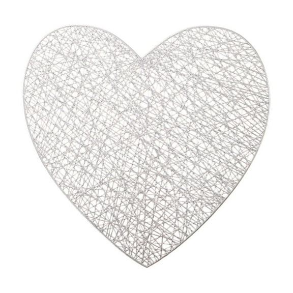 JVBTVB Valentine'S Day Placemats Set Of 1, 15X15 Inch Pvc Heart-Shaped Table Mat With Rose Pattern, Waterproof Non-Slip Dining Mat For Holiday Kitchen Table, Anniversary & Romantic Dinner Decor