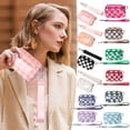 thumbnail image 1 of JVBTVB Waterproof Wristlet Pouch with Clear ID Window, Plaid Pattern - Compact Travel Wallet with Wrist Strap, 1 of 9
