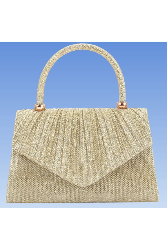 Women's Evening Bag Clutch Purse Sequin Embellished Pleated Shimmer Mini Handbag for Wedding Banquet Party