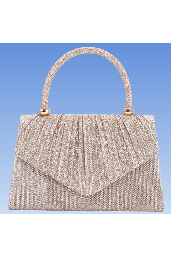 Women's Evening Bag Clutch Purse Sequin Embellished Pleated Shimmer Mini Handbag for Wedding Banquet Party