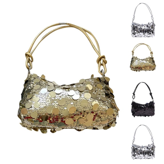 JVBTVB Women's Evening Shoulder Bag Sparkly Sequin Purse for Women Girls Teens Trendy Clutch Handbag Mini Shoulder Bag 9in