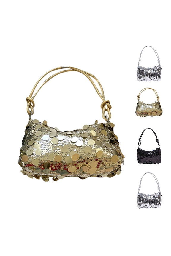 Women's Evening Shoulder Bag Sparkly Sequin Purse for Women Girls Teens Trendy Clutch Handbag Mini Shoulder Bag 9in