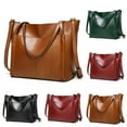 thumbnail image 1 of JVBTVB Women's Faux Oil Wax Leather Tote Bag Soft Shoulder Handbag Purse For Work Daily Travel, 1 of 9