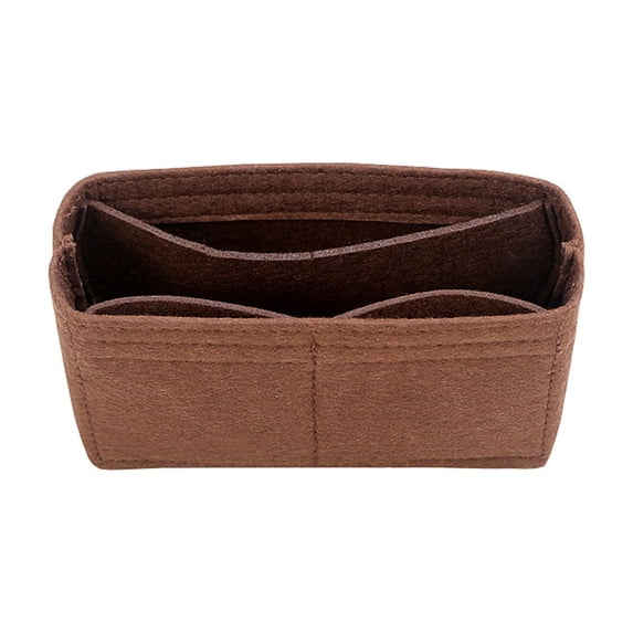 JVBTVB Women's Felt Purse Organizer Insert with Short & Long Handles, Multi-Purpose Travel Tote Bag Inner Pouch for Work Office Daily Use, 6.5x1.97x3.15 Inches Makeup Cosmetic Case