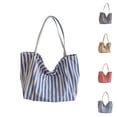 thumbnail image 1 of JVBTVB Women's Large Canvas Tote Bag Striped Casual Shoulder Bag Soft Everyday Purse For Work Travel Shopping, 1 of 8