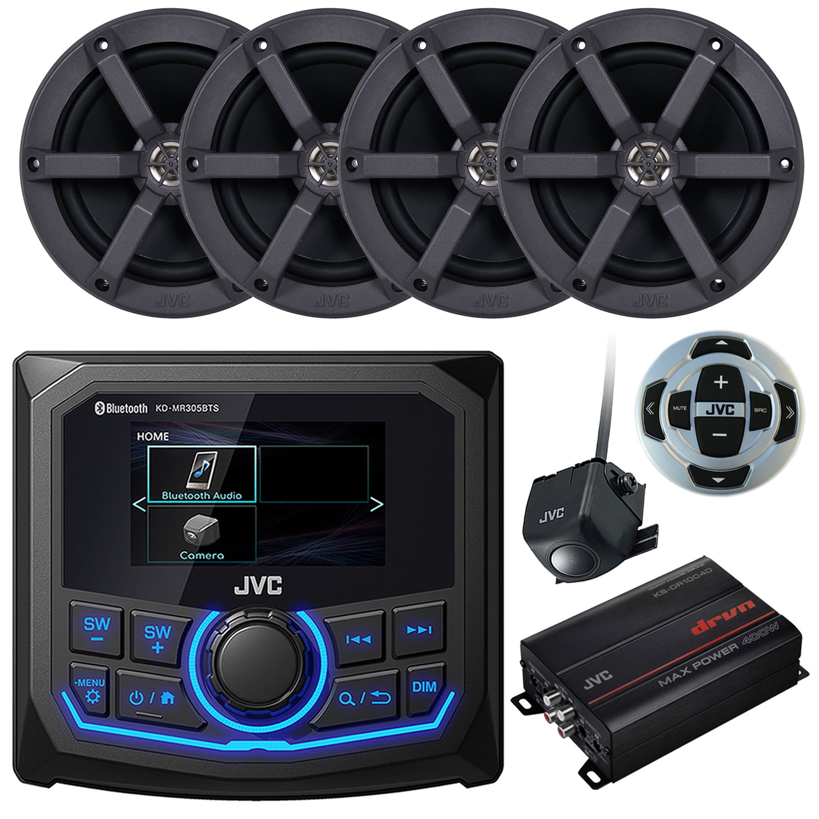 JVC 2.7" Display Bluetooth AM/FM/Weatherband Digital Media Marine Radio