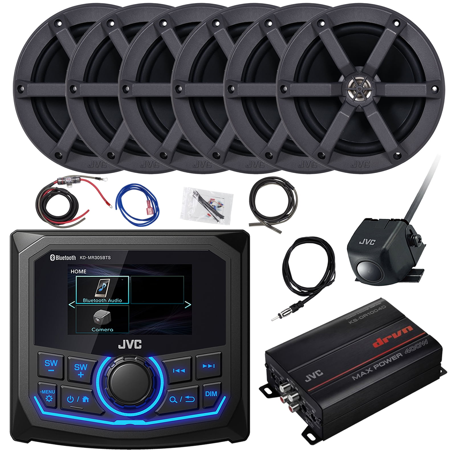 JVC 2.7" Display Bluetooth AM/FM/Weatherband Digital Media Marine Radio