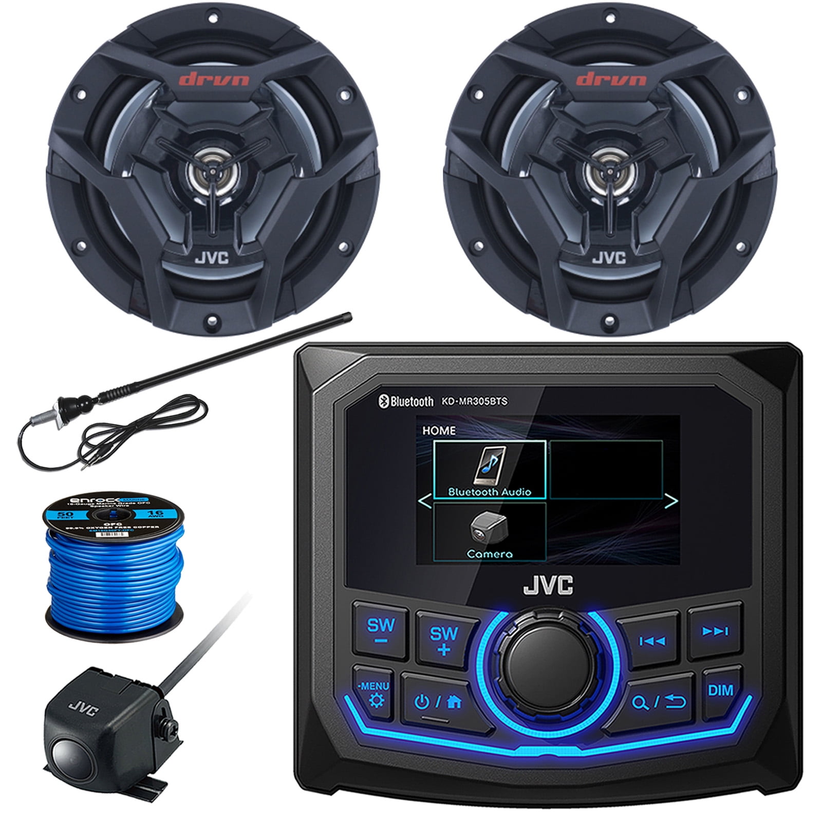 JVC 2.7" Display Bluetooth AM/FM/Weatherband Rear USB AUX Marine Radio