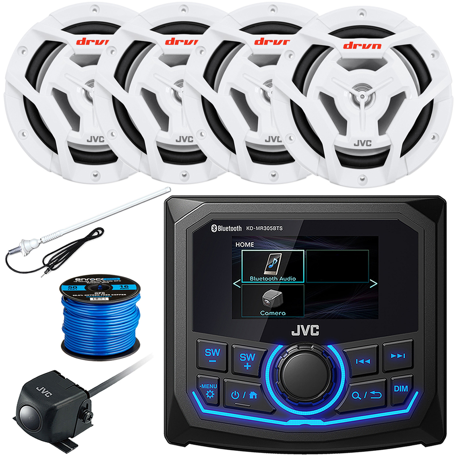 JVC 2.7" Display Bluetooth AM/FM/Weatherband Rear USB AUX Marine Radio