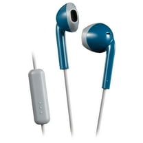 JVC Blue and Grey Sweat and Splash Proof Retro Earbuds with Microphone and Remote HAF19MAH