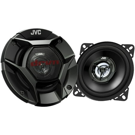 JVC - 4" 2-Way Car Speakers with Carbon Mica Cones (Pair) - Black