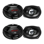JVC CS-DR6941 6x9 4-Way 4-Speaker Car Audio Bundle