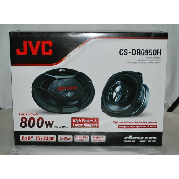 JVC CS-DR6950H 5-Way 6x9-Inch 800 Watts Max Car Speakers Pair Brand New