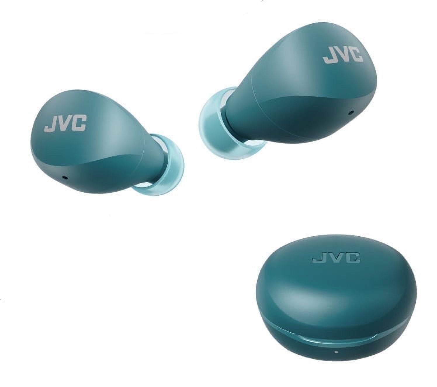 JVC Compact and Lightweight Gumy Mini True Wireless Earbuds Headphones, Long Battery Life (up to 23 Hours), Sound with Neodymium Magnet Driver, Water Resistance (IPX4) - HAA6TZ (Green)