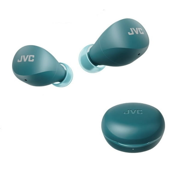 JVC Compact and Lightweight Gumy Mini True Wireless Earbuds Headphones, Long Battery Life (up to 23 Hours), Sound with Neodymium Magnet Driver, Water Resistance (IPX4) - HAA6TZ (Green)