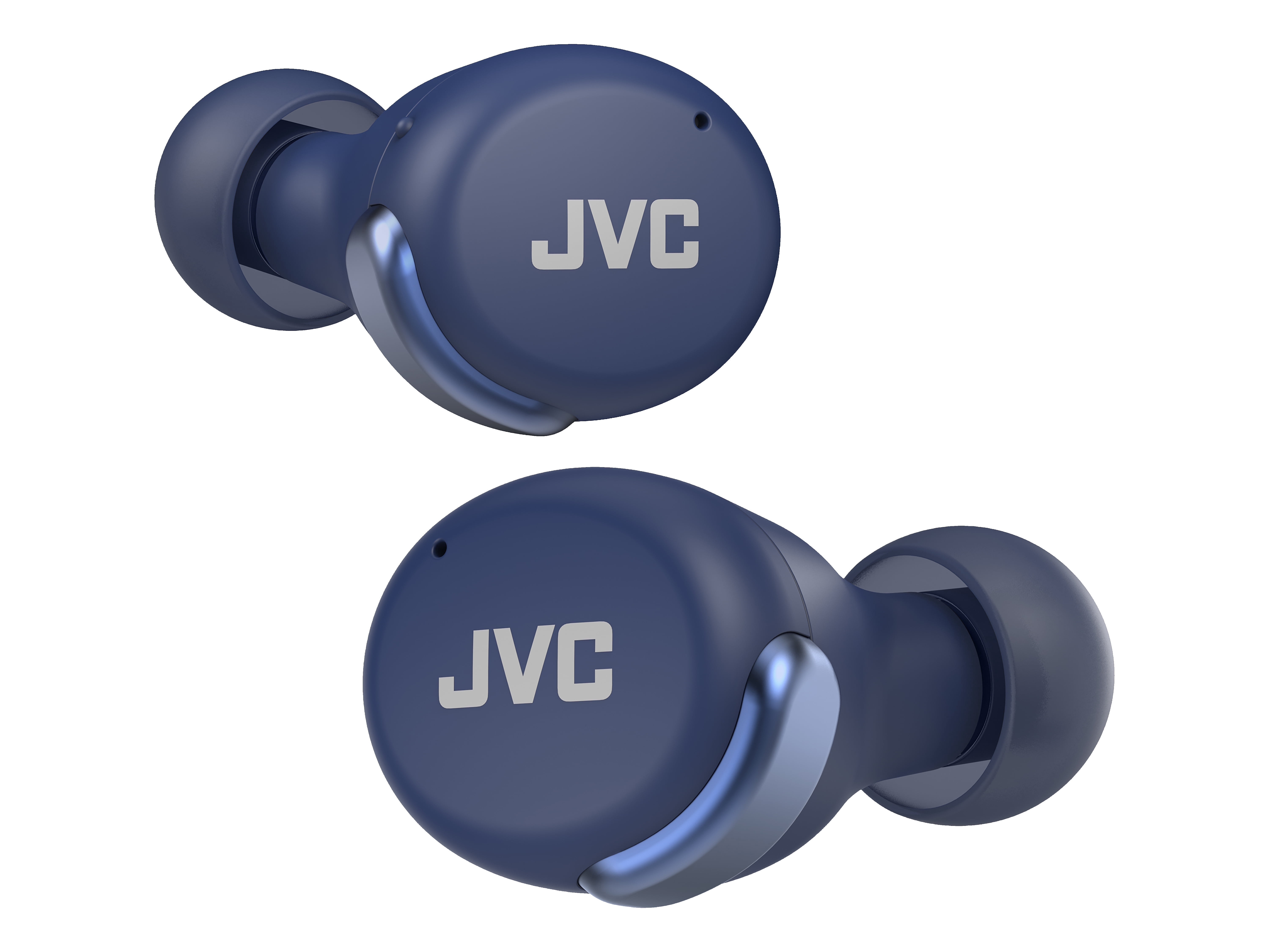 JVC Compact True Wireless Headphones with Active Noise Cancelling, Low-Latency Mode for Gaming and Movies, Bluetooth 5.2, Long Battery Life (up to 21 Hours) - HAA30TA (Blue), Small