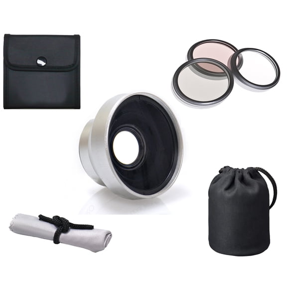 JVC Everio GZ-HD320 & GZ-HD320B High Definition 3.0x Telephoto Lens (37mm) + 3 Piece Lens Filter Kit (30.5mm) + Stepping Ring (30.5mm-37mm) + Nwv Direct Microfiber Cleaning Cloth