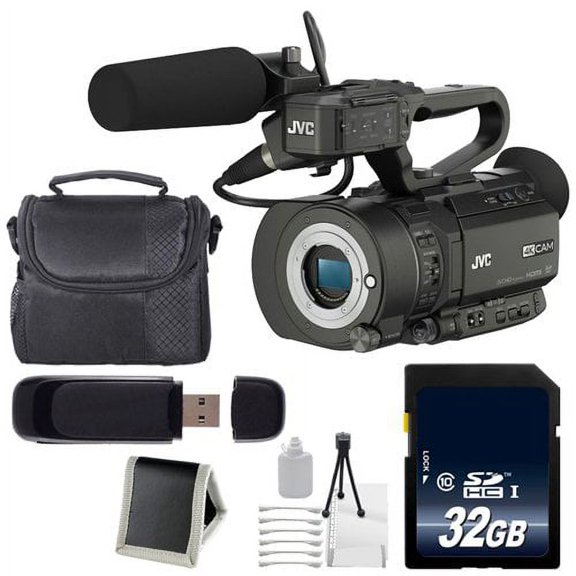 JVC GY-LS300 4KCAM Handheld S35mm Camcorder (Body Only) + 32GB SDHC Class 10 Memory Card + Carrying Case + SD Card USB R