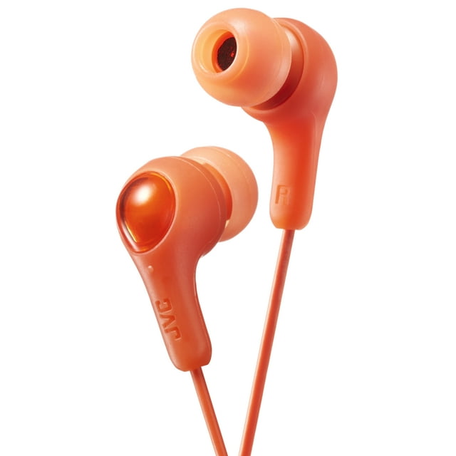 JVC Gumy In Ear Earbud Headphones, Powerful Sound, Comfortable and Secure Fit - HAFX7D (Orange)
