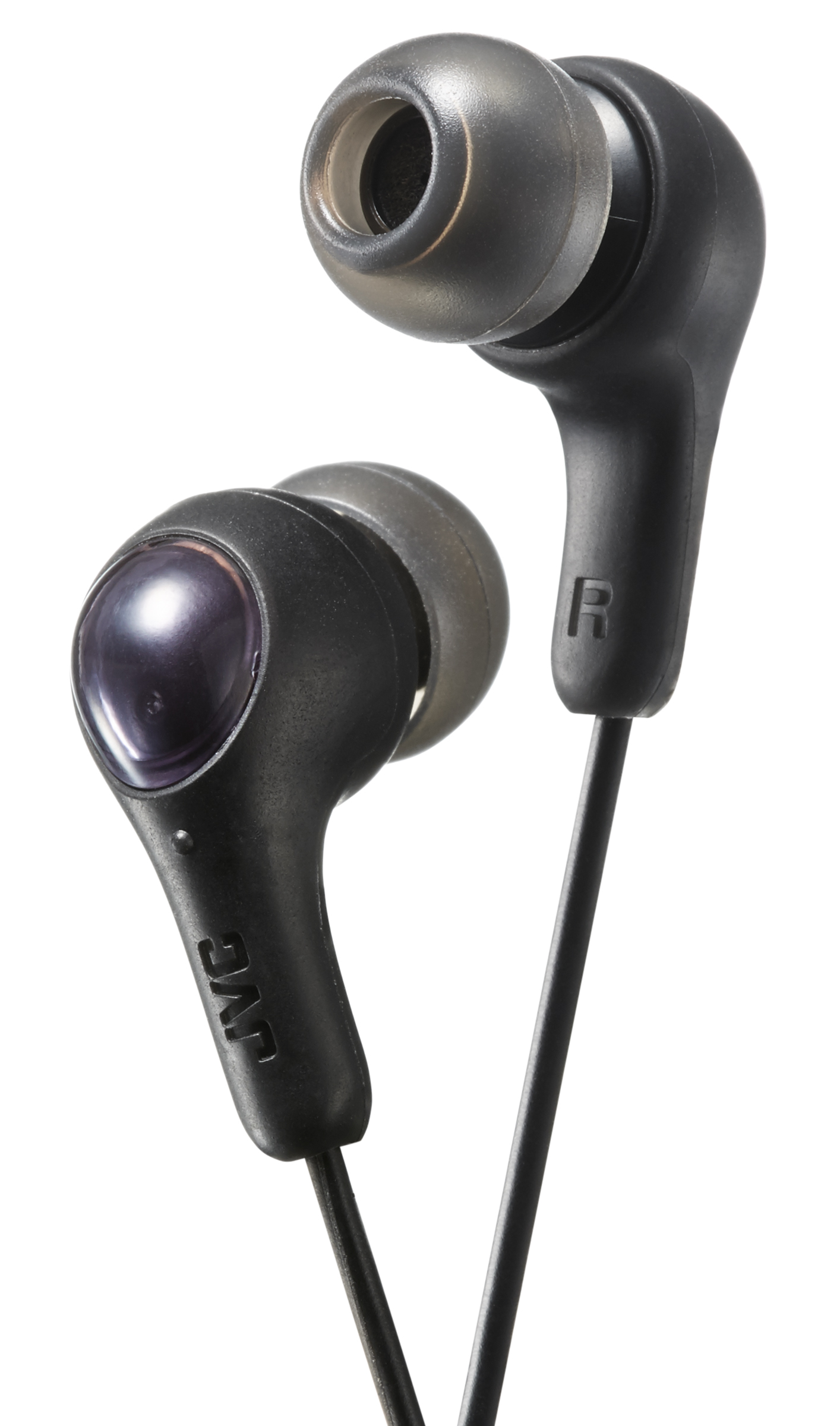 JVC Gumy Plus Earbuds - in Ear Headphones (HA-FX7BN), Powerful Bass Sound, Comfortable and Secure Fit, Comes with S/M/L Silicone Ear Pieces, 3.3 ft Cord (Black) - image 1 of 6