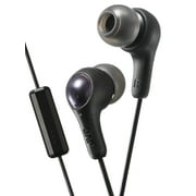 JVC Gumy Plus In Ear Earbuds Headphones with Mic and Remote, Powerful Sound, Comfortable and Secure Fit - HAFX7MB (Black)