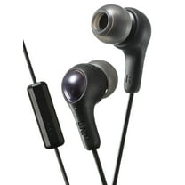 JVC Gumy Plus In Ear Earbuds Headphones with Mic and Remote, Powerful Sound, Comfortable and Secure Fit - HAFX7MB (Black)