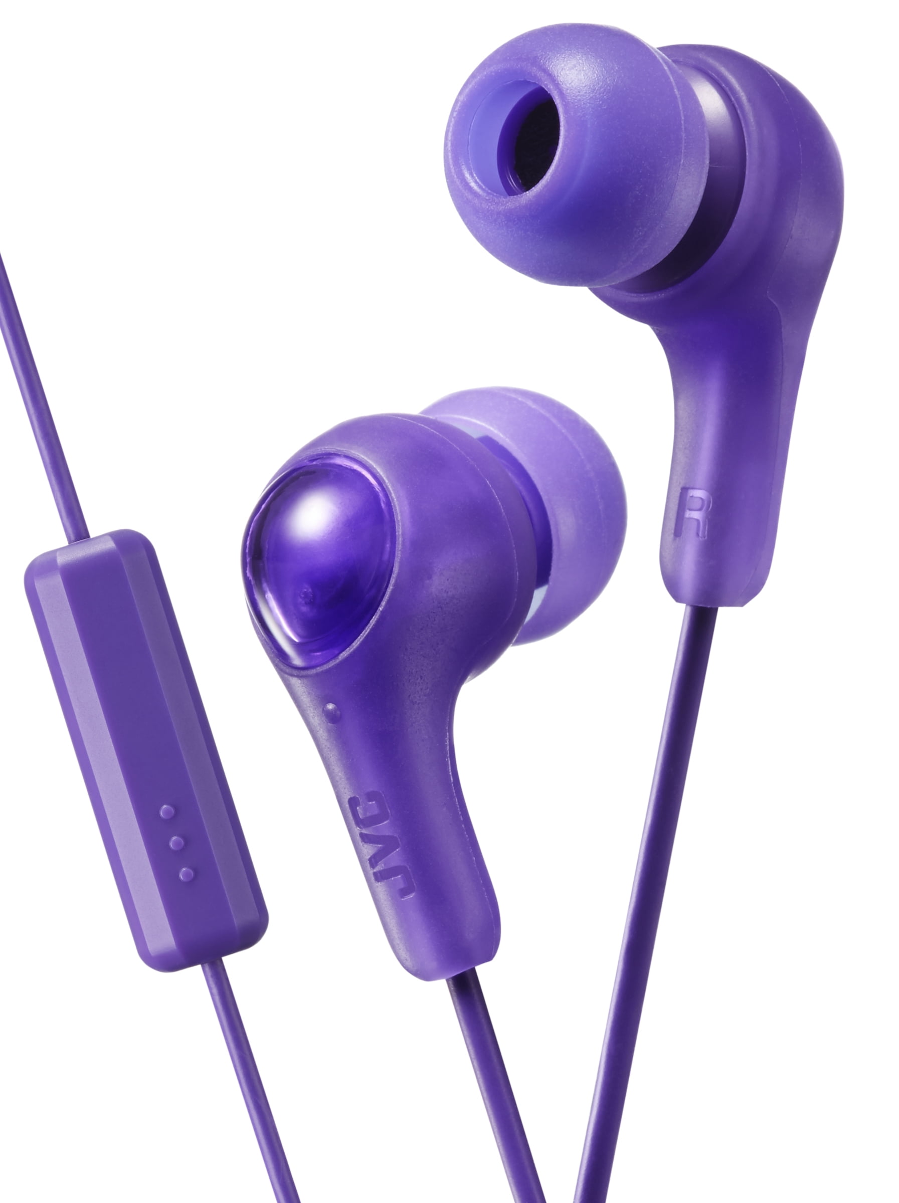 JVC Auriculares inalámbricos suaves con puntas Stayfit, control remoto y  micrófono y Bluetooth Violeta (HA-FX9BTV)