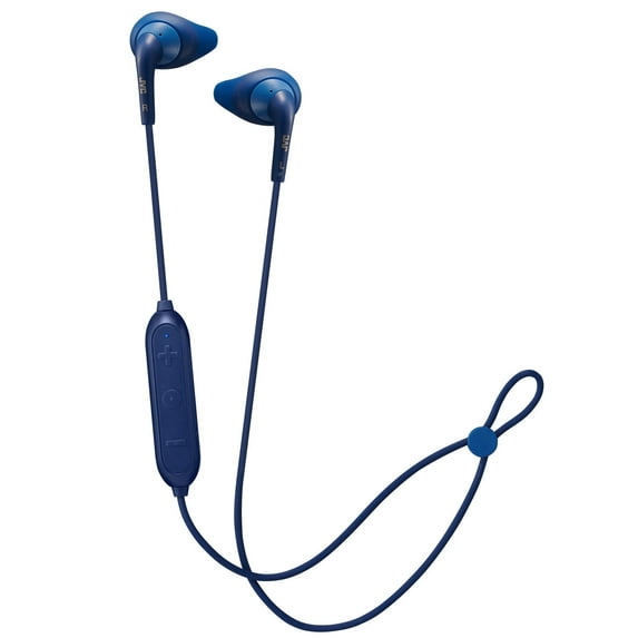 JVC HA-EN15WA Gumy Sport Wireless Earbuds - In Ear Bluetooth Sports Headphones with Secure & Comfortable Soft Nozzle Fit Earpieces, Sweat Proof IPX2, 6.5 Hour, Mic & Remote (Blue)
