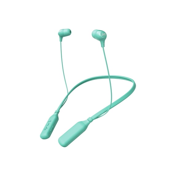JVC HA-FX39BT Marshmallow - Earphones with mic - in-ear - behind-the-neck mount - Bluetooth - wireless - noise isolating - green