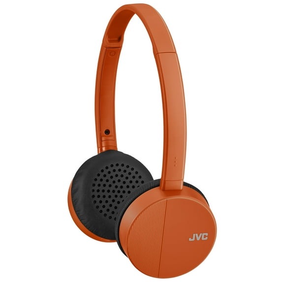 JVC HA-S23W Wireless Headphones - On Ear Bluetooth Headphones, Foldable Flat Design, 17-Hour Long Battery Life (Orange)