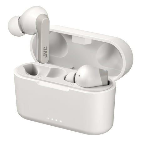 JVC HAA9TW RIPTIDZ Bluetooth Earbuds, True Wireless with Charging Case (White)