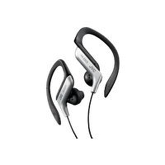 JVC HA-EB75 Earphone - Stereo - Mini-phone (3.5mm) - Wired - Gold Plated Connector - Over-the-ear - Binaural - Open - 3.94 ft Cable - Silver