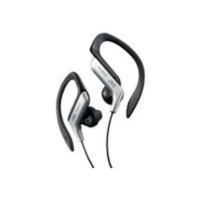 JVC HA-EB75 Earphone - Stereo - Mini-phone (3.5mm) - Wired - Gold Plated Connector - Over-the-ear - Binaural - Open - 3.94 ft Cable - Silver