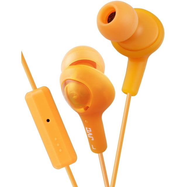 JVC HAFR6D Gumy Plus In-Ear Headphones with Mic and Remote (Orange)