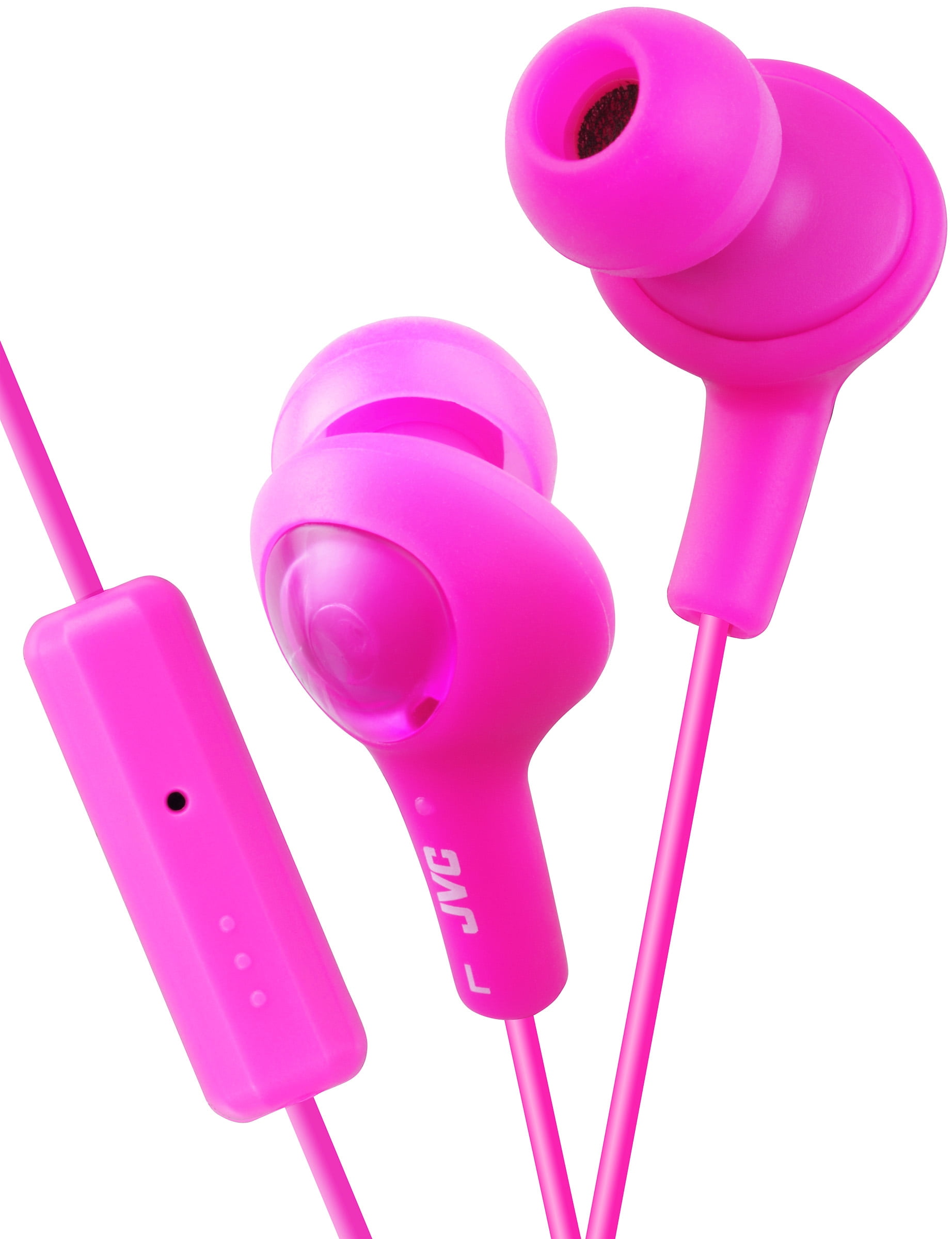 JVC HAFR6P Gumy Plus Earbuds Headphones with Mic and Remote Pink
