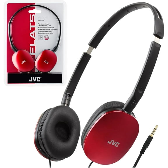 "JVC HAS160R Flat Headphones - Red Visit the JVC Store"