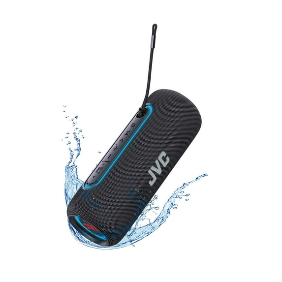 JVC Illuminated Portable Wireless Speaker with 20W max outputs, Dynamic Sound, Bluetooth 5.0, TWS Capability, USB-C, IPX5, AUX in, up to 5-Hour Battery Life - SPPA5BTB (Black)