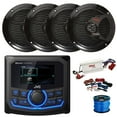 thumbnail image 1 of JVC KD-MR305BTS Marine 2.7" Bluetooth AM/FM/Weatherband Radio Receiver, 4-Channel Bluetooth Amplifier w/Install Kit, 4X 6.5" 150 Watt 2-Way Dual Cone Full Range Audio Speakers (Black) w/ Wire, 1 of 6