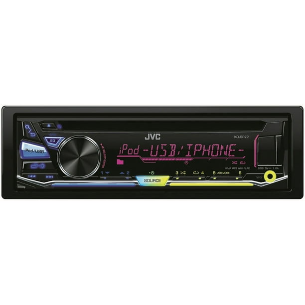 JVC KD-SR72 In-Dash CD Receiver, Front USB/AUX Input, Apple