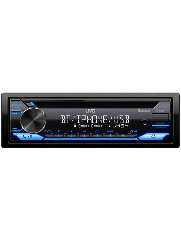 KD-T710BT CD Single Din Car Stereo with High Power Amplifier, AM/FM Radio, Bluetooth Audio, USB, MP3 Player, Built for Smartphones