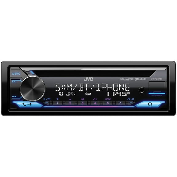 JVC KD-T910BTS Single DIN In-Dash AM/FM/CD Receiver with Bluetooth, Compatible with Smart Virtual Assistant, and SiriusXM Ready