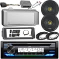 thumbnail image 1 of JVC KD-T91MBS CD Player Bluetooth USB AUX AM/FM Radio Receiver with Radio Cover, 2x Kicker 6.5" 300W 2-Way Speakers with Adaptors, Handlebar Controls (Bundle Fits Select 1998-2013 Harley Motorcycles), 1 of 7