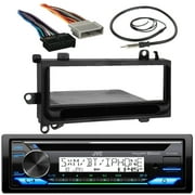 JVC KD-T91MBS Car CD Player MP3 iPod Bluetooth USB AUX Stereo Receiver Bundle Combo W/ Metra Installation Kit For 1974-2003 Chrysler/Dodge/Jeep Cars + Radio Wiring Harness + Enrock Wired Antenna