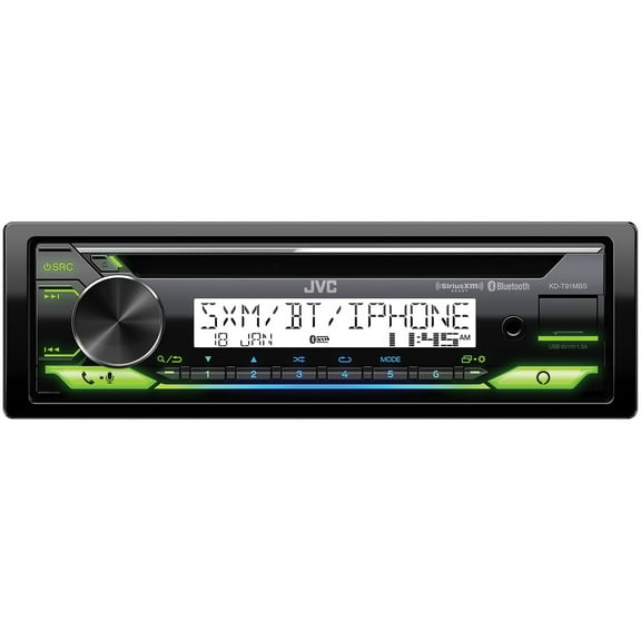 JVC KD-T91MBS Single-DIN In-Dash Powersports/Marine AM/FM/CD Receiver with Bluetooth, Amazon Alexa, and SiriusXM Ready
