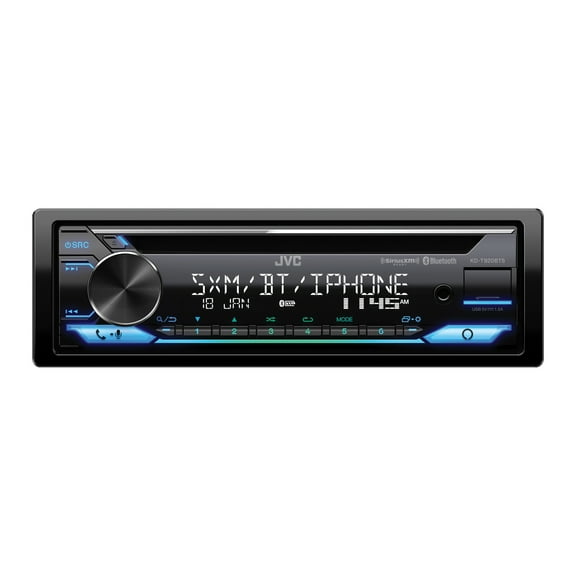 JVC KD-T920BTS Car in-Dash Unit, Single-DIN CD Receiver w/ Bluetooth/Alexa Built-in/SiriusXM Ready